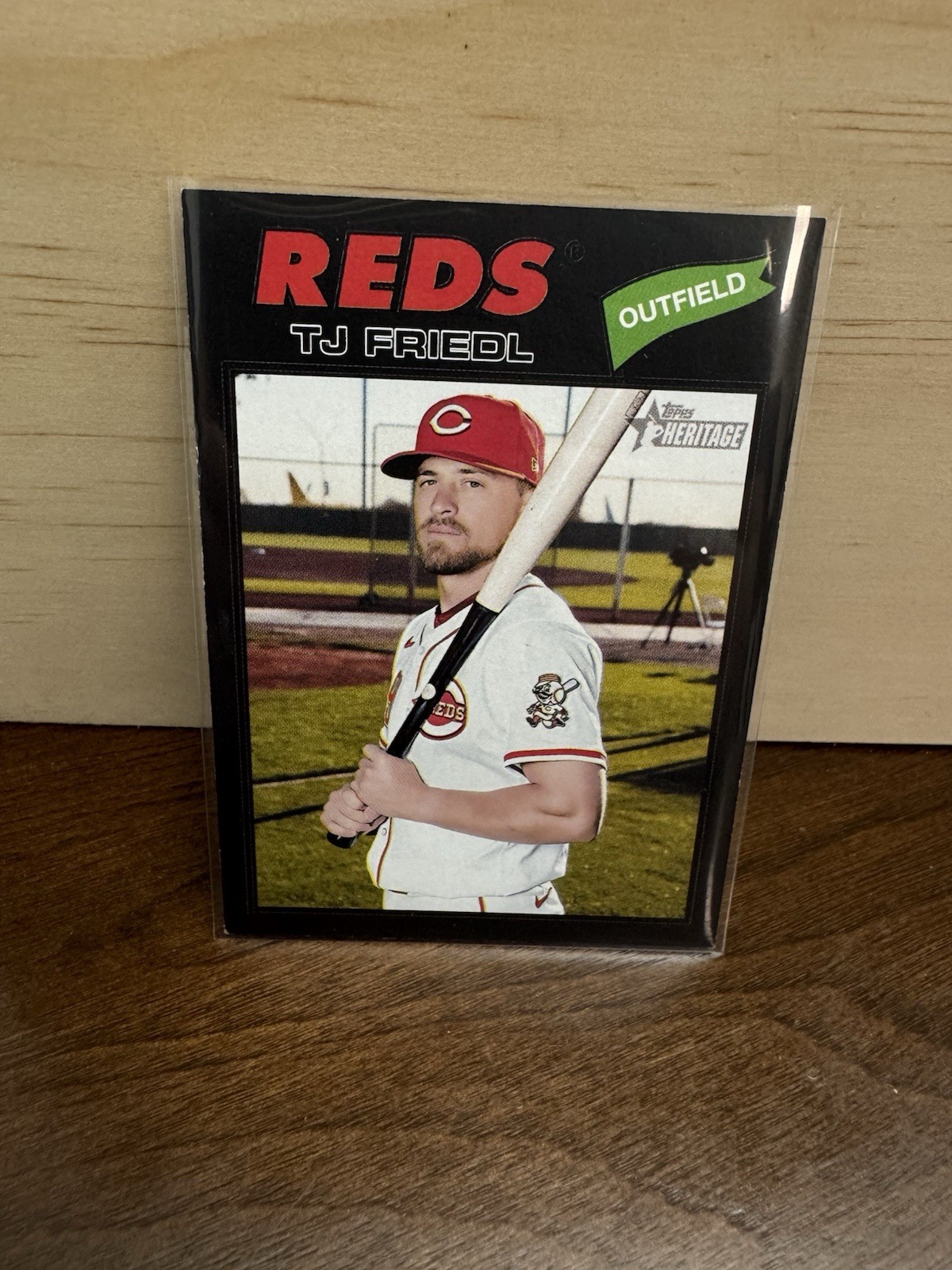 2026 Topps Heritage #296 TJ Friedl Black Bordered Low Print Run /50