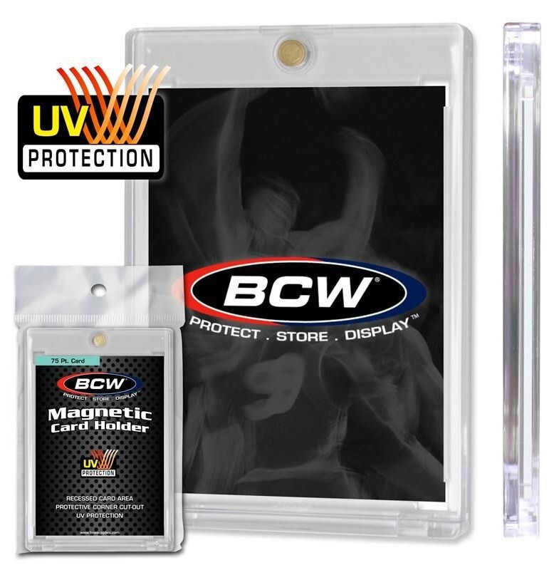 BCW Magnetic Card Holder 75 Pt Recessed UV Protection Slab 2 1/2 x 3 1/2 Inside