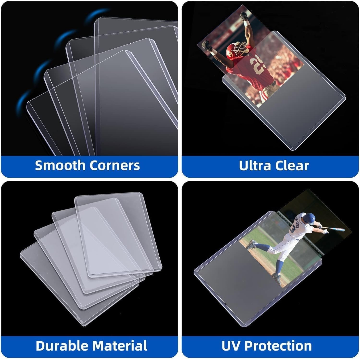400 Card Sleeves Hard Plastic, 3″X4″ Baseball Cards Protectors Plastic, Card…