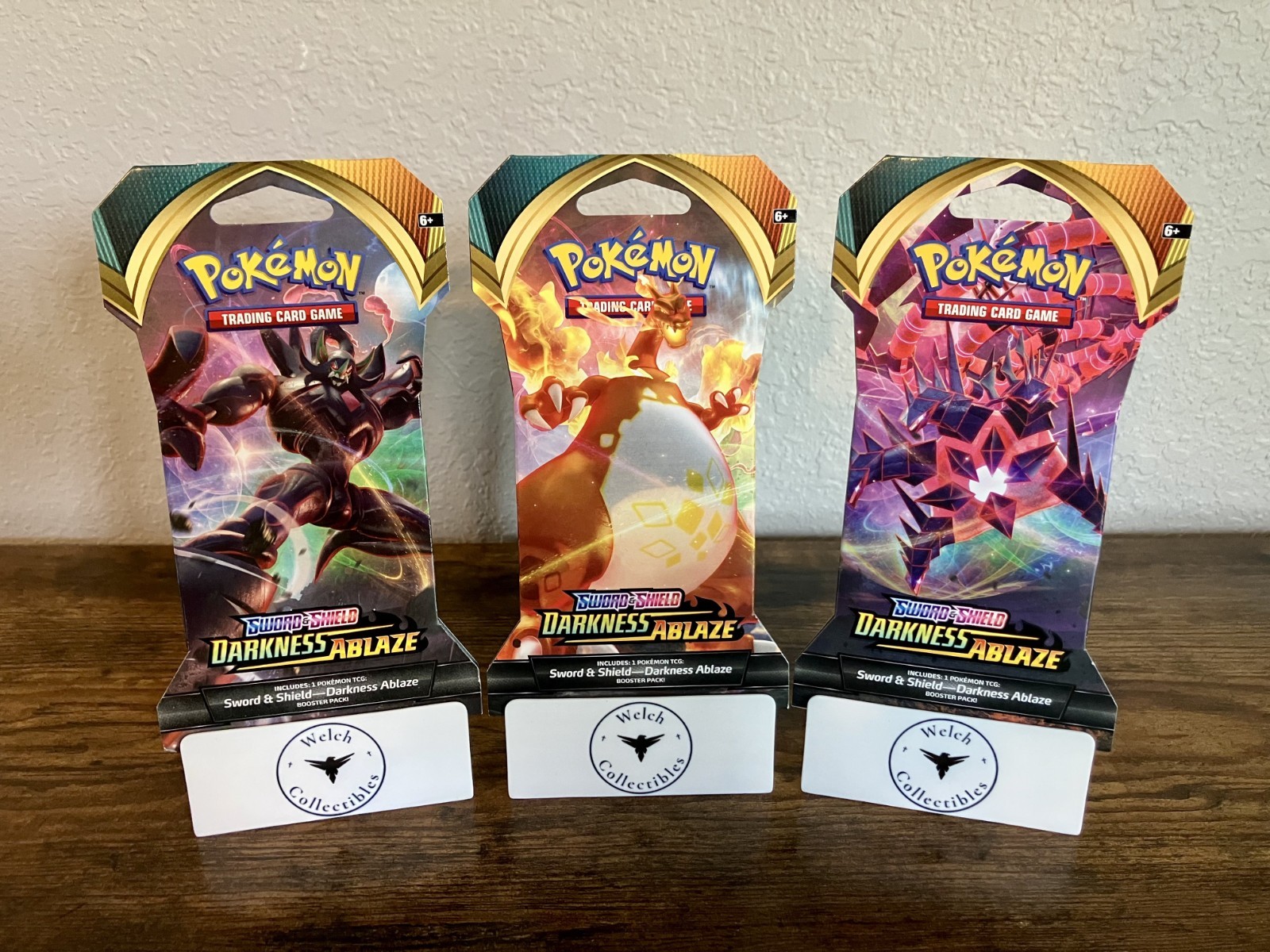 Pokémon Sword & Shield Darkness Ablaze : Sleeved Booster Packs : Lot of 3