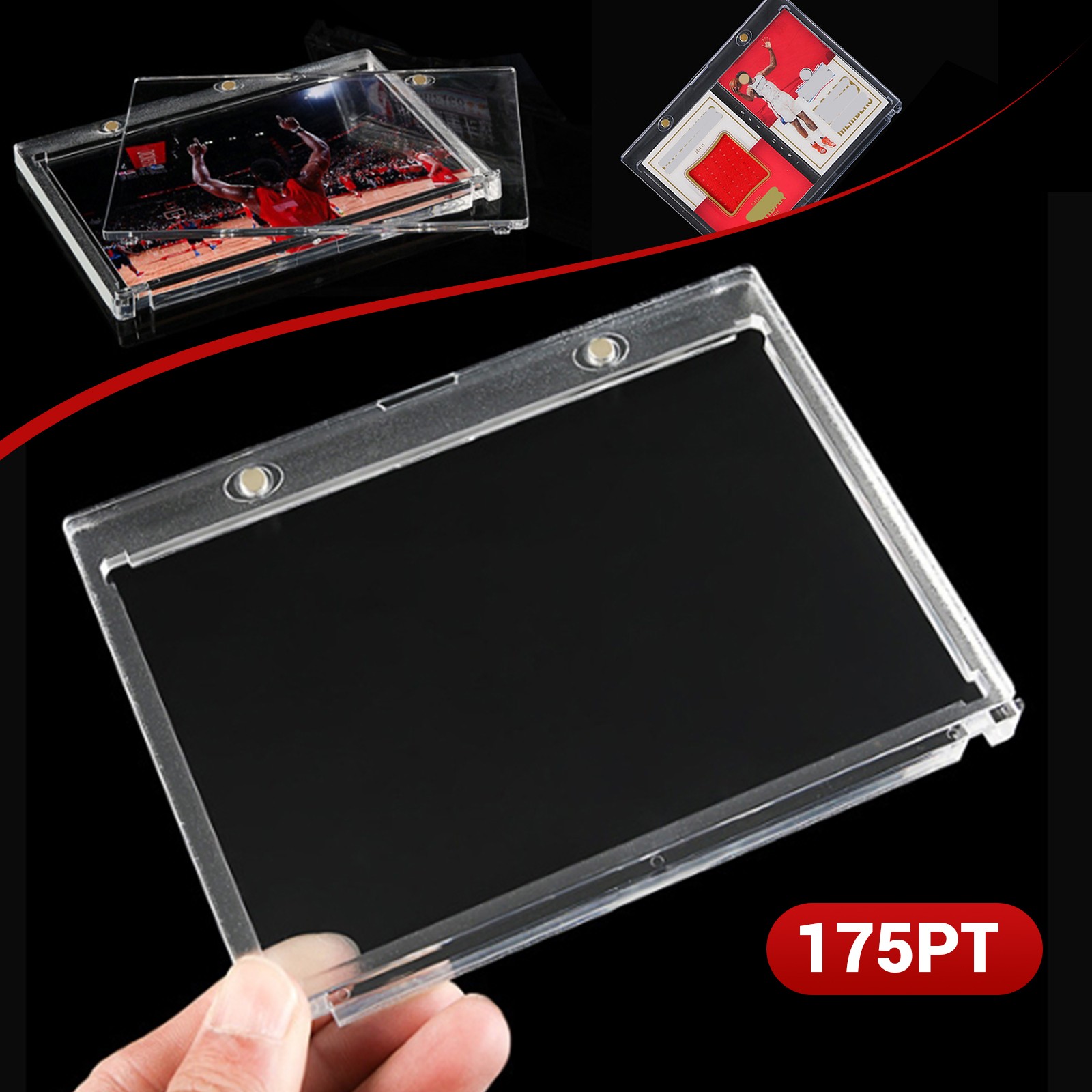 175pt Magnetic Vertical Double Booklet Card Holder One Touch Acrylic Card Case