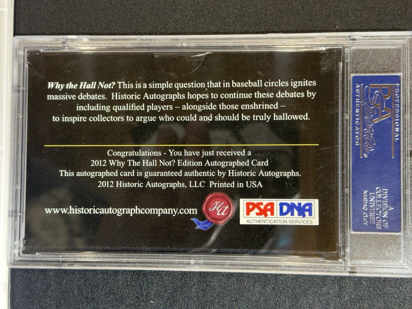 2012 Historic Auto Why the Hall Not? Cut Auto Bill Terry PSA/DNA Auto HOF