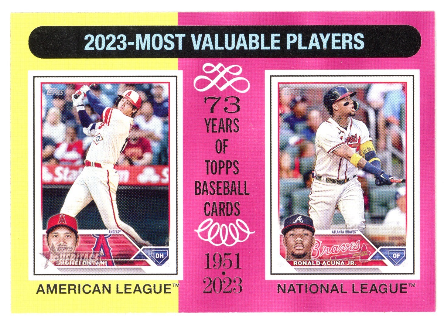 2024 TOPPS HERITAGE 2023 MOST VALUABLE PLAYERS SHOHEI OHTANI RONALD ACUNA JR