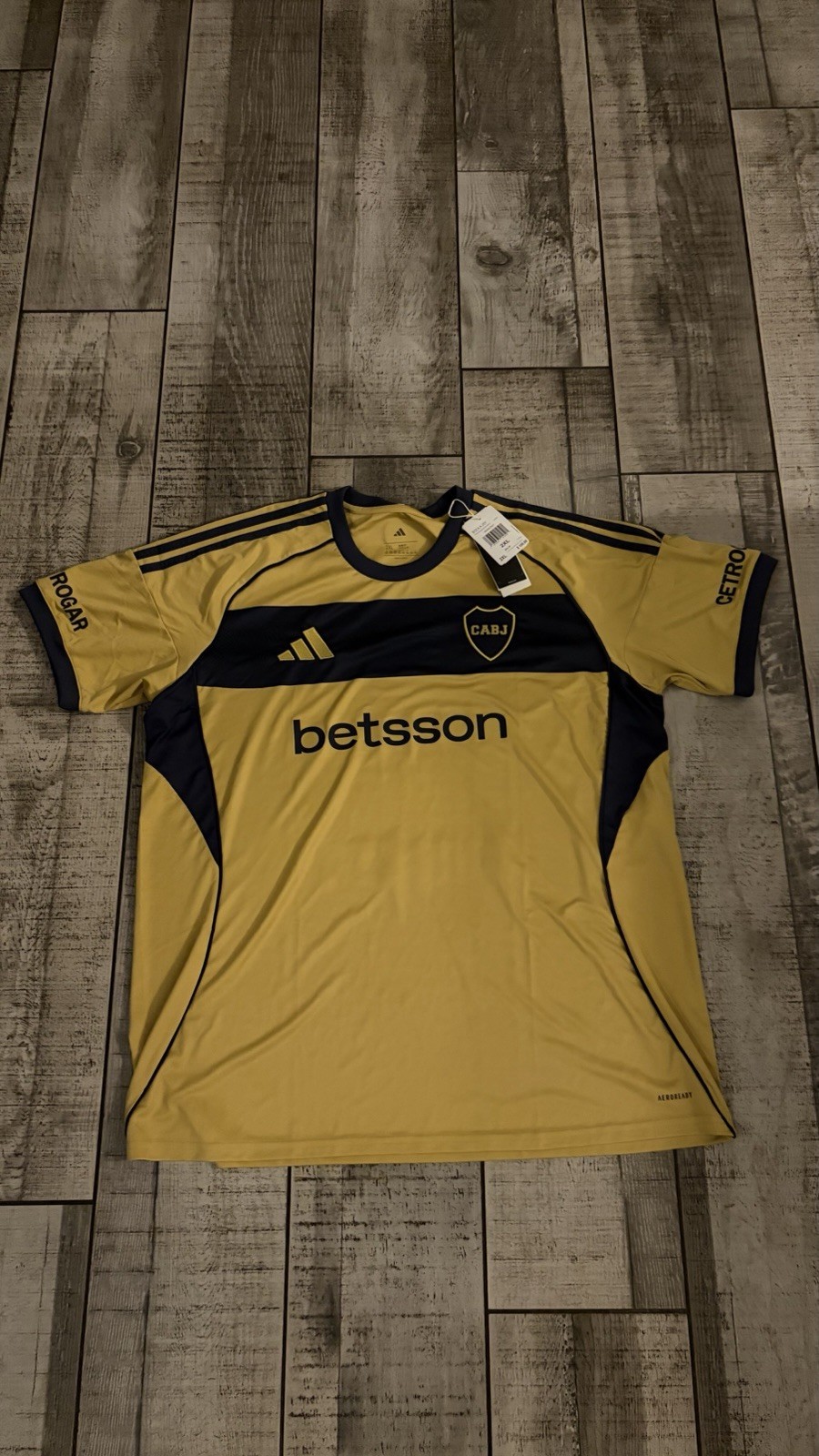 Adidas Boca Juniors 2025/2026 Away Jersey Yellow and Blue Men’s Size 2XL