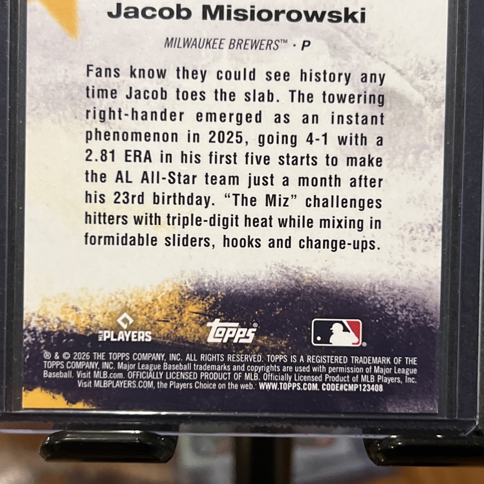 2026 Topps JACOB MISIOROWSKI (RC) Brewers SILVER Refractor Top Prospect