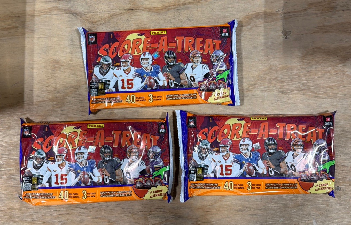 Lot Of 3 2025 Panini Score-A-Treat Halloween Football Trading Cards Treat Boxes