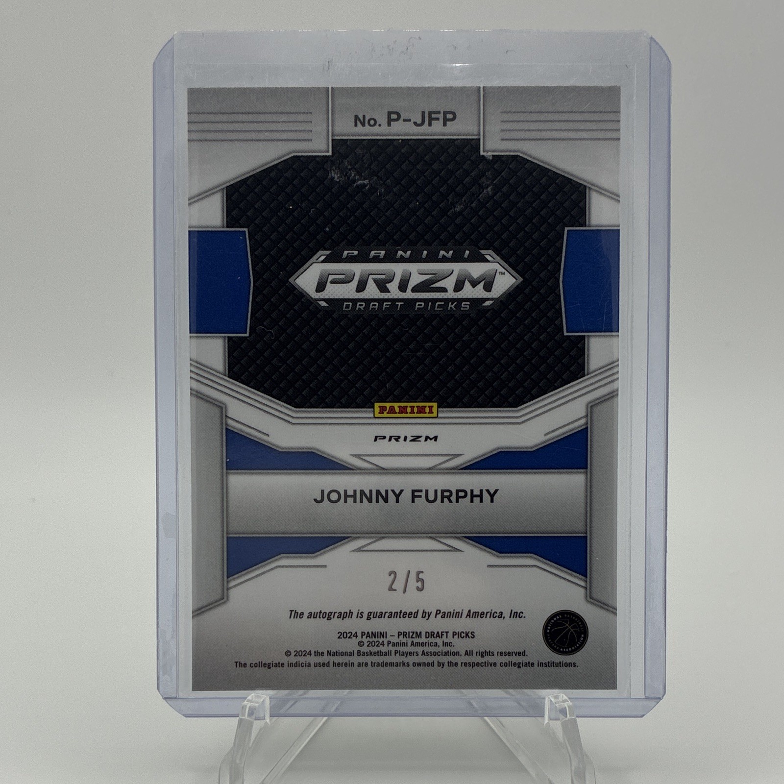 Panini 2024-25 Prizm Draft Picks Johnny Furphy Auto /5 P-JFP