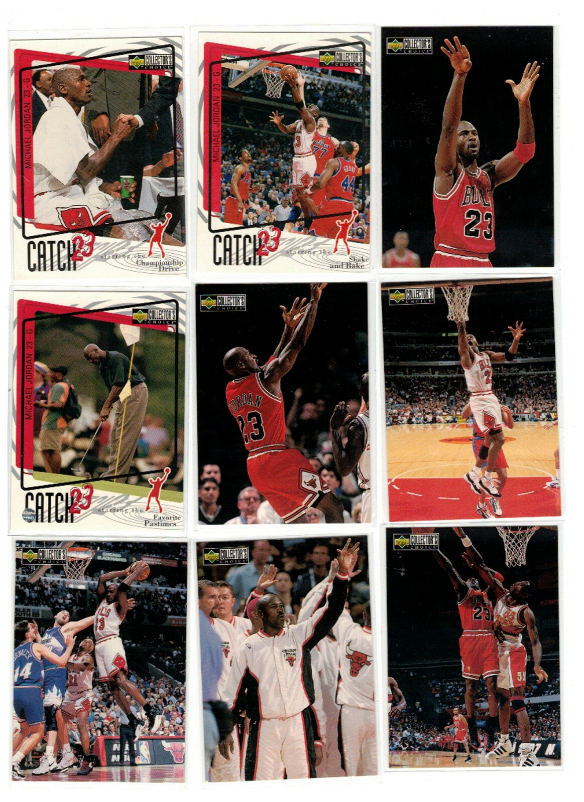 Nine Michael Jordan Collector’s Choice cards Out=of-Pack Quality
