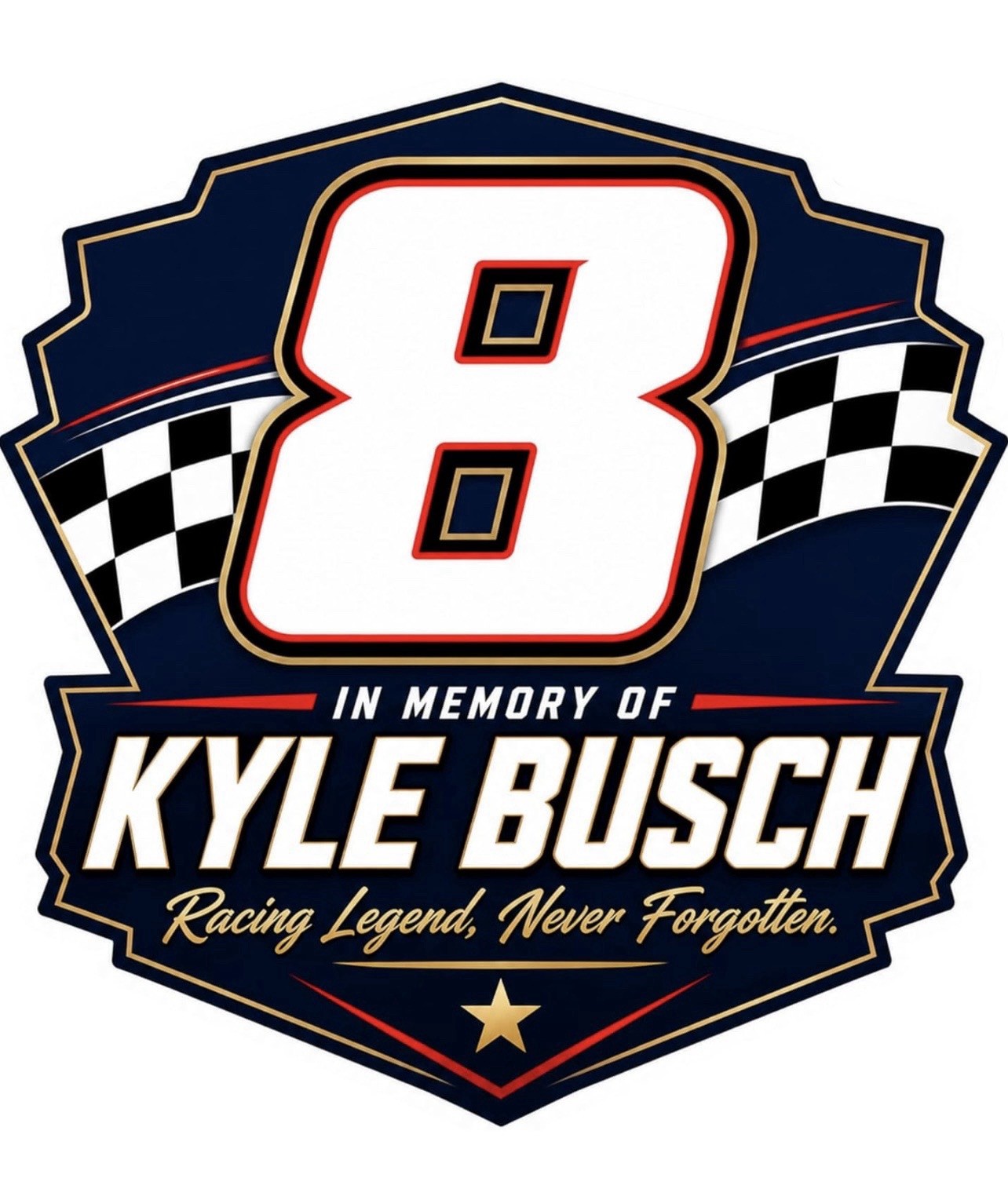 Kyle Busch Tribute Sticker, Fan Decal, 8 Tribute 3” Sticker