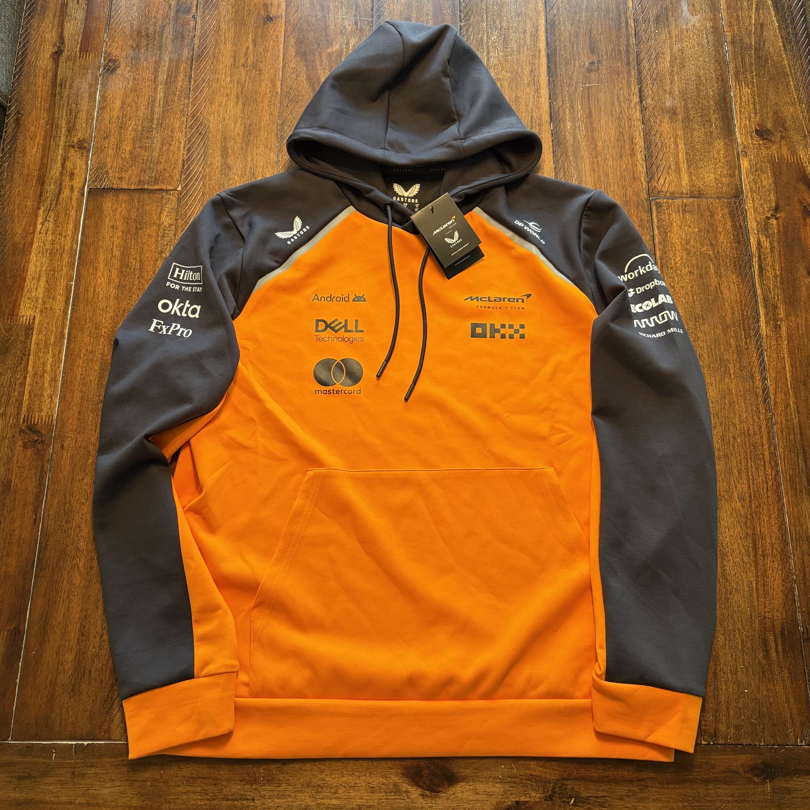 McLaren Formula 1 Team Sweatshirt Mens XL Orange F1 Racing Castore Hoodie