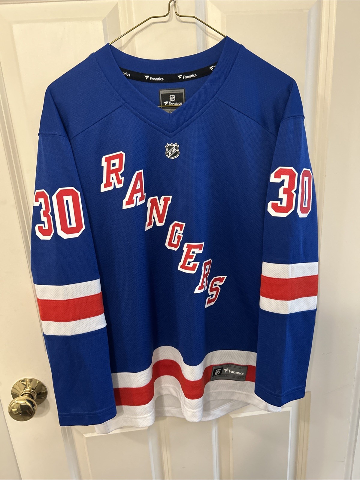 New York Rangers #30 Henrik Lundqvist Blue Replica Jersey Youth L/XL Fanatics