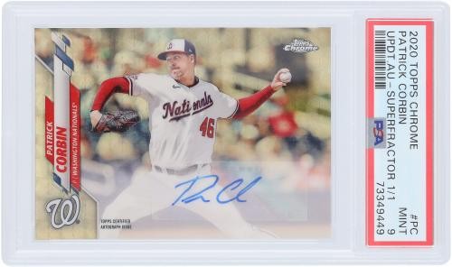 Patrick Corbin Nationals Signed 2020 Topps Chrome Update #USA-PC #1/1 PSA 9 Card