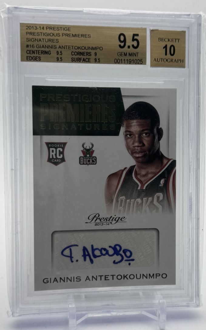2013-14 Panini Prestige Prestigious Premieres Signatures Giannis Antetokounmpo