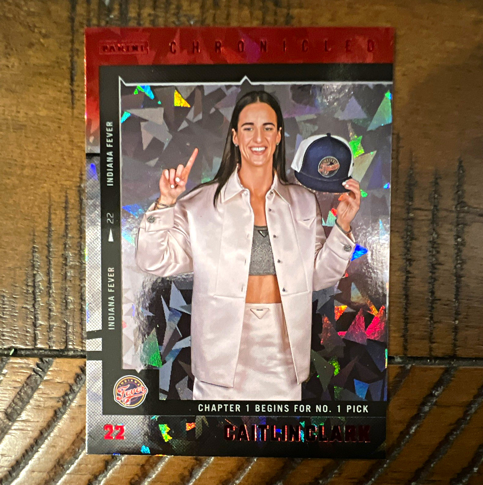 Panini 2025 Caitlin Clark Chronicled #60 Indiana Fever Red Cracked Ice