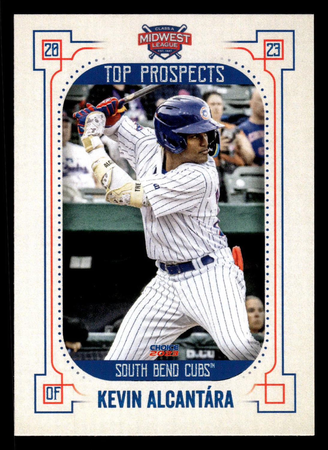 Kevin Alcantara 2023 Choice Midwest League Top Prospects #NNO South Bend Cubs