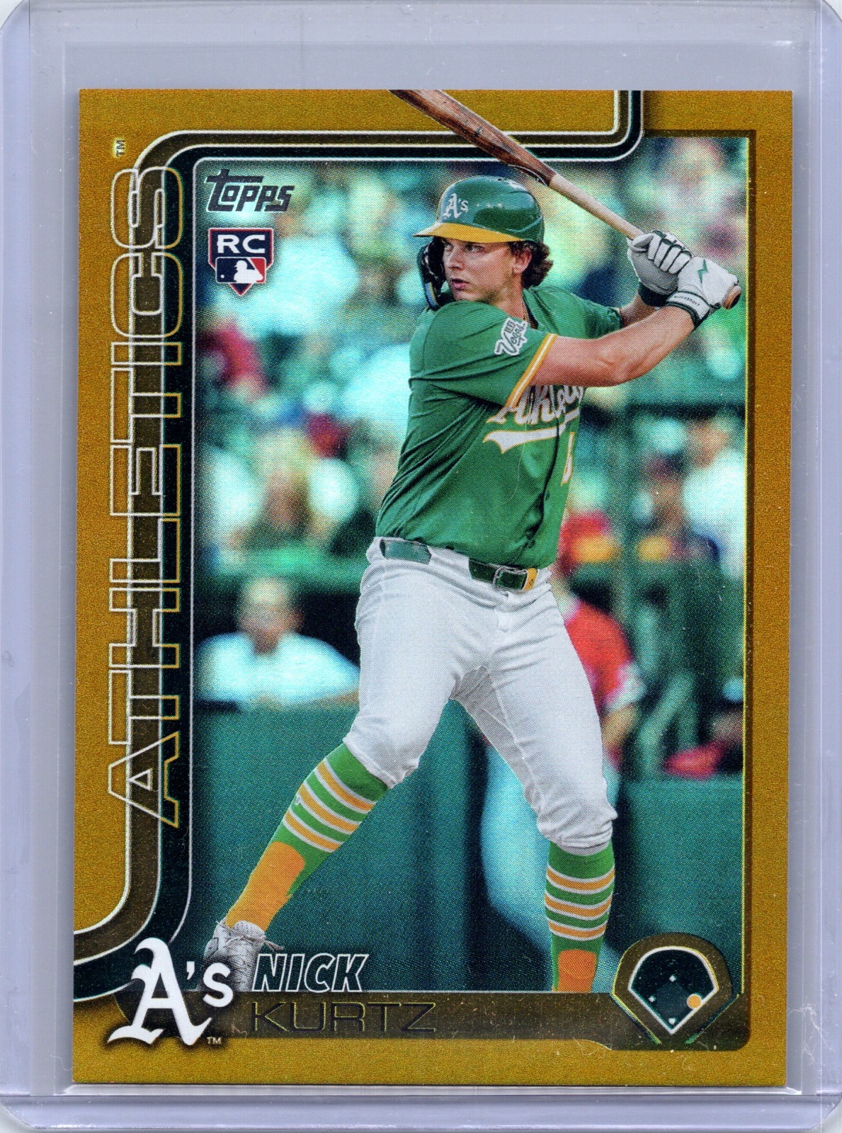 2025 Topps Update #US201 Nick Kurtz Gold Rainbow Athletics (RC) #10/50