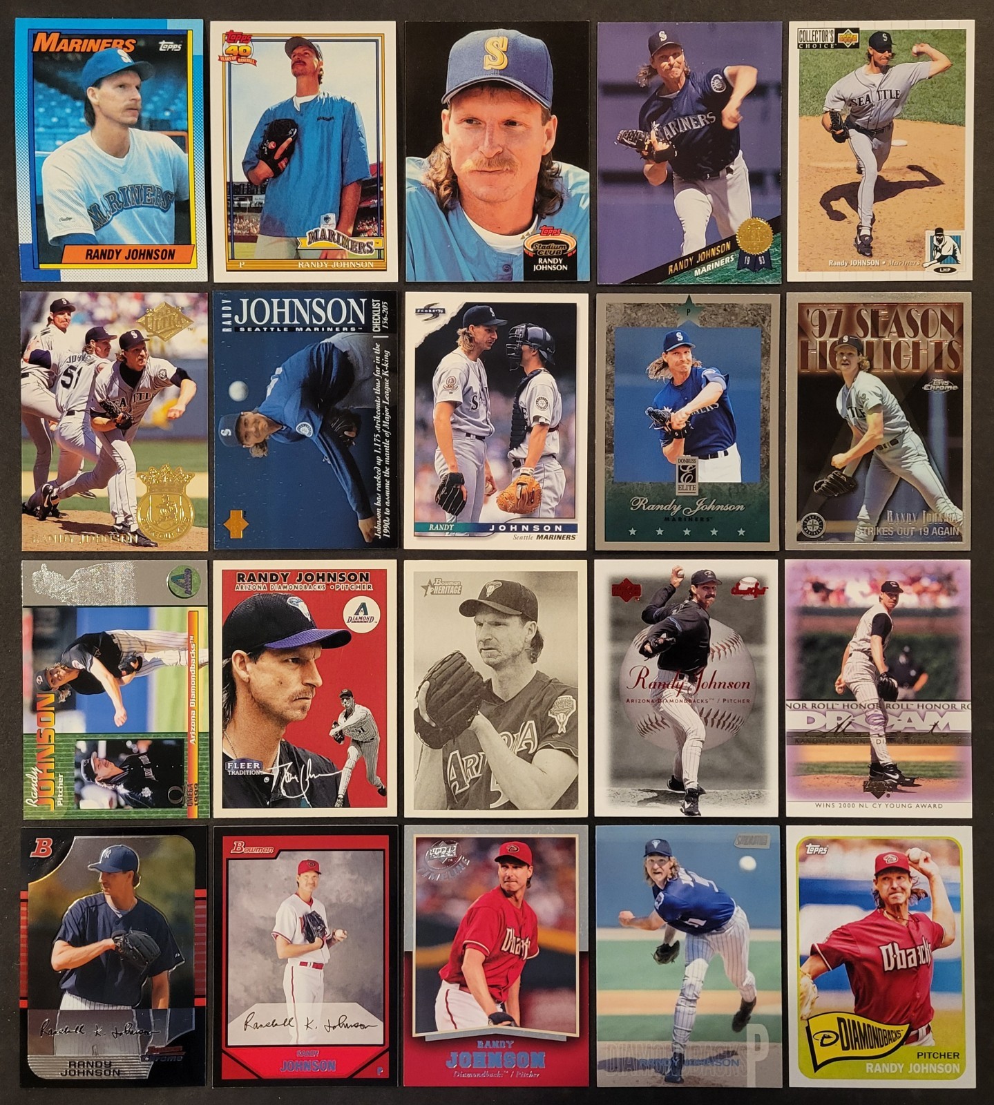 Lot of 20 Different RANDY JOHNSON Baseball Cards HOF 1990-2023 BB8576