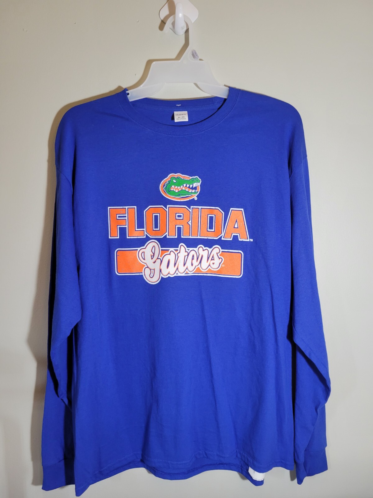 Florida Gators T-Shirt Size XL Blue Long Sleeve 100% Cotton Hanes New