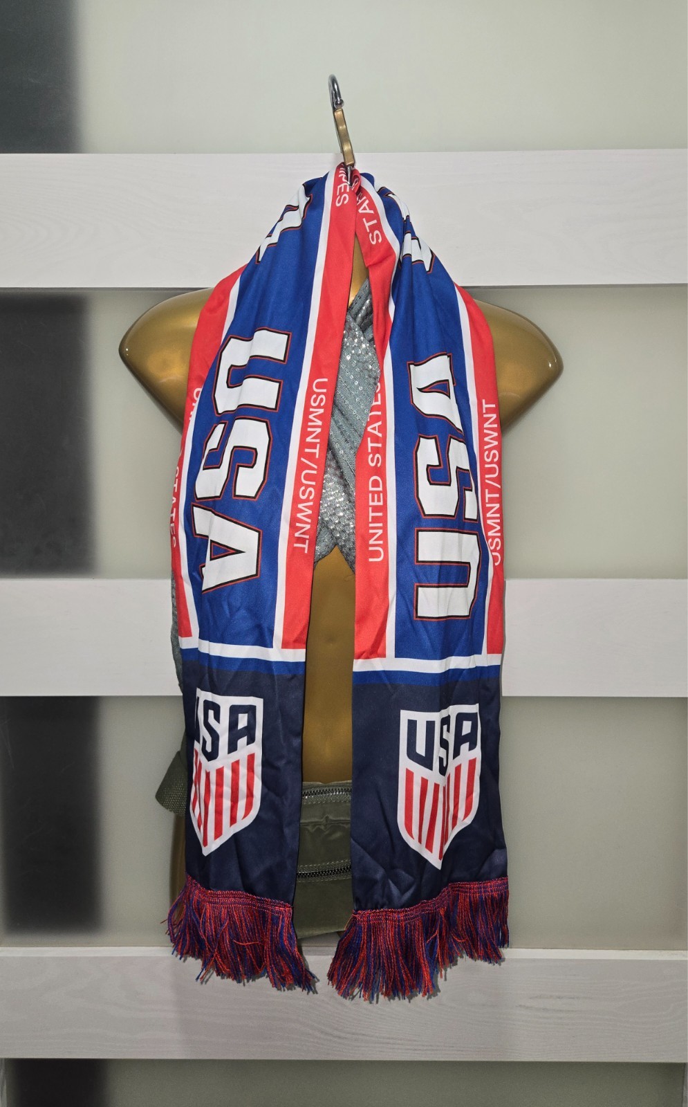 USA Soccer Fan Scarf Red White Blue