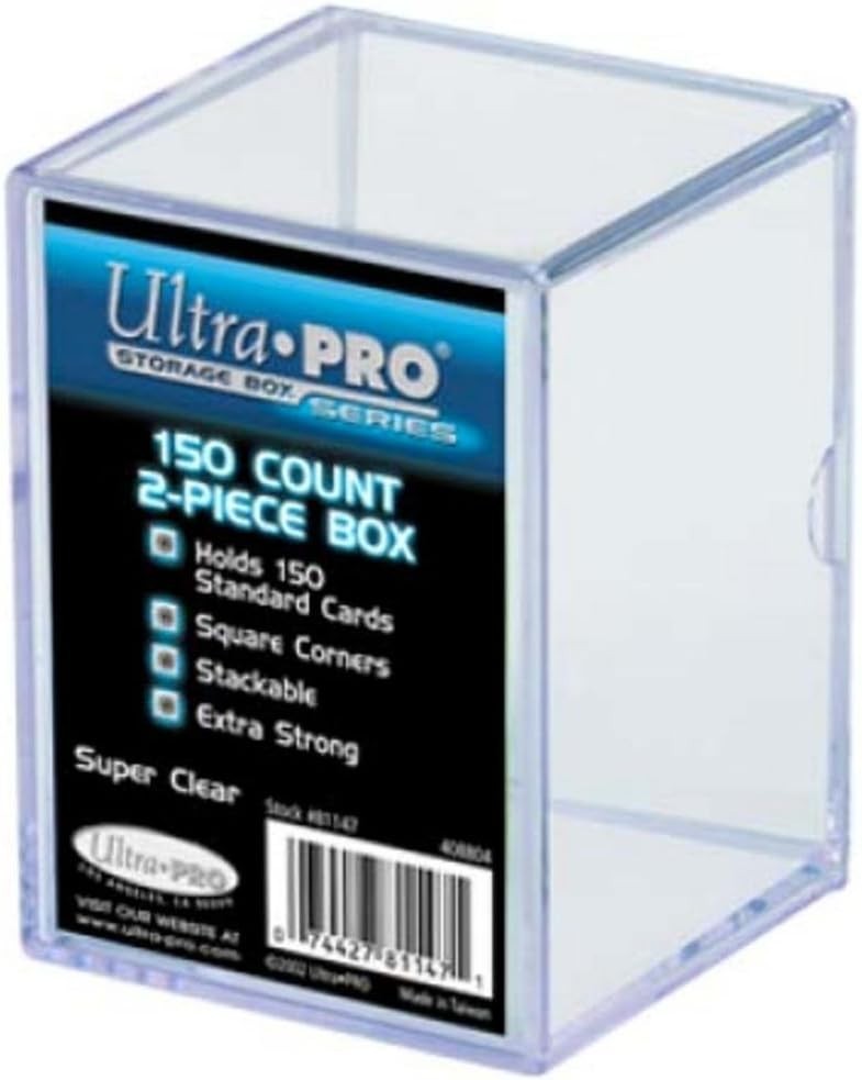 Ultra Pro Stackable 2-Piece Card Storage Box for 150 Trading Cards – Clear