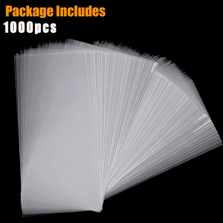 200-1000pcs Money Bag Storage Protect Currency Banknotes Clear Soft Sleeves