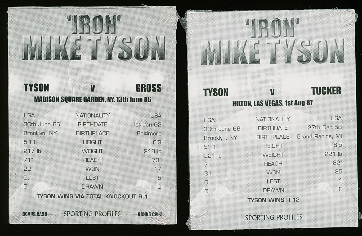 2004 Sporting Profiles MIKE TYSON Boxing Card Set (30) + Bonus Set (5)