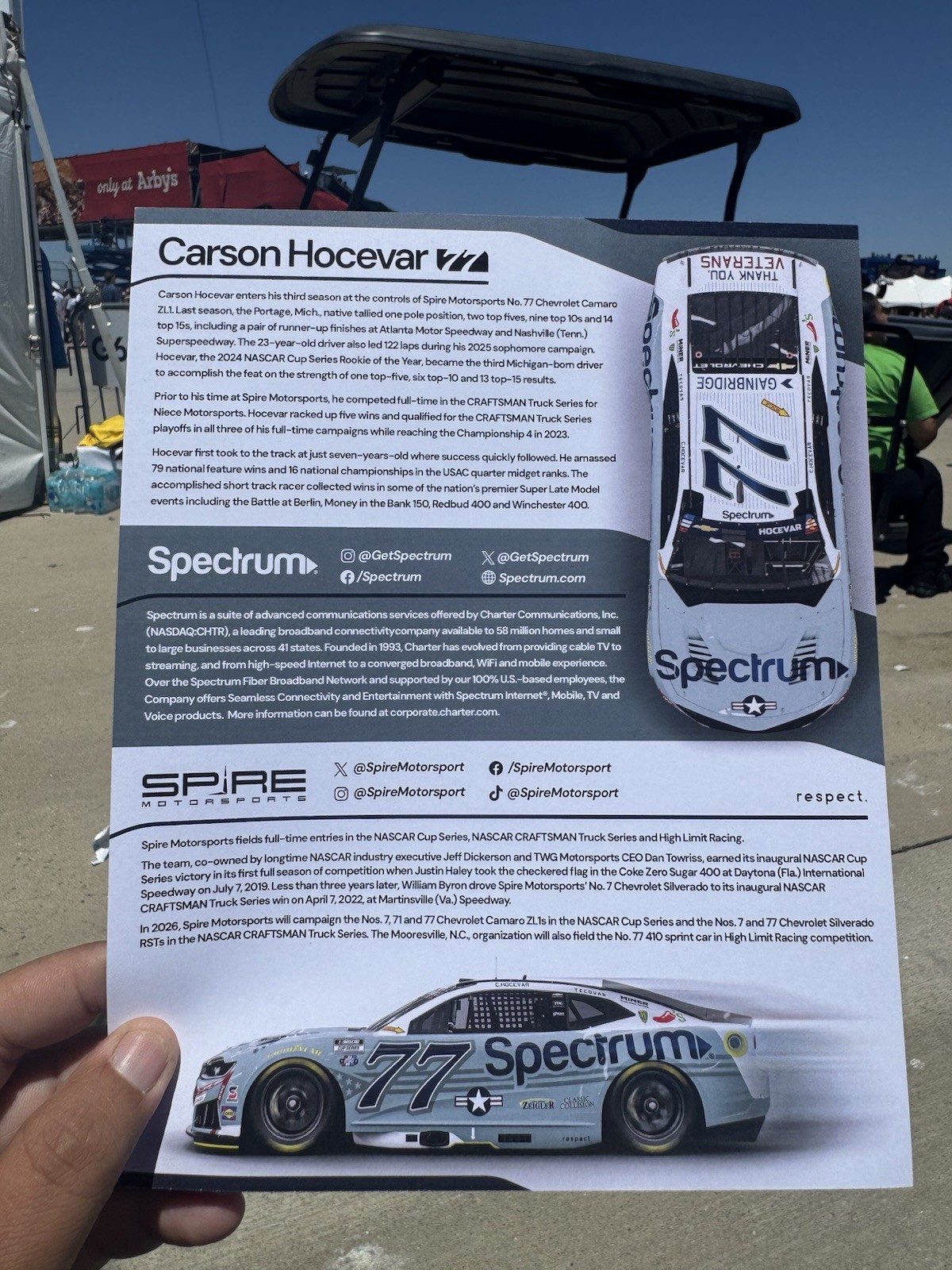 Carson Hocevar Naval Base Coronado Hero Post Card Spectrum Military NASCAR