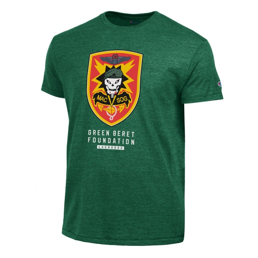 Champion PLL Premier Lacrosse League Green Beret Foundation Logo T-shirt New S