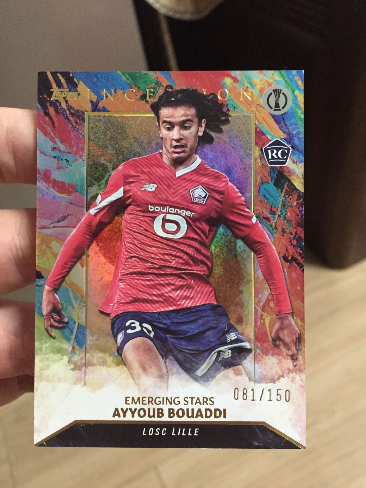 2023-24 Topps Inception Ayyoub Bouaddi Losc Lille Morocco Rookie RC Aqua 81/150