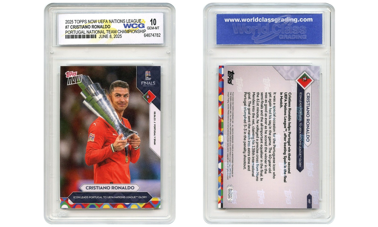 2025 Topps Card #7 UEFA CRISTIANO RONALDO Portugal Team Championship – GM 10