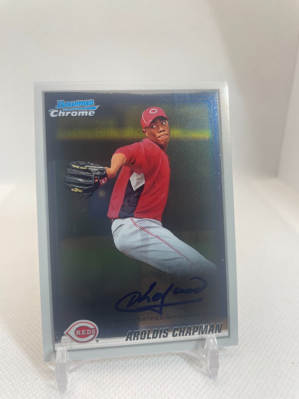 Aroldis Chapman 2010 Bowman Chrome Prospects RC Auto~~~Record 106 mph Fastball!!