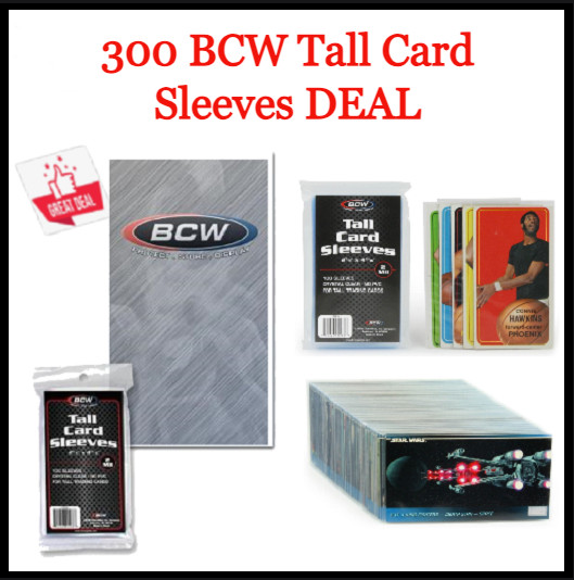 X3 BCW Tall Trading Card Clear Sleeves Acid Free Archival Quality Storage DEAL