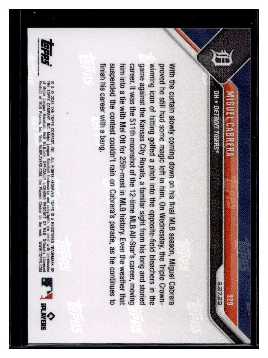 2023 Topps Now #929 Miguel Cabrera Base Card (Qty)