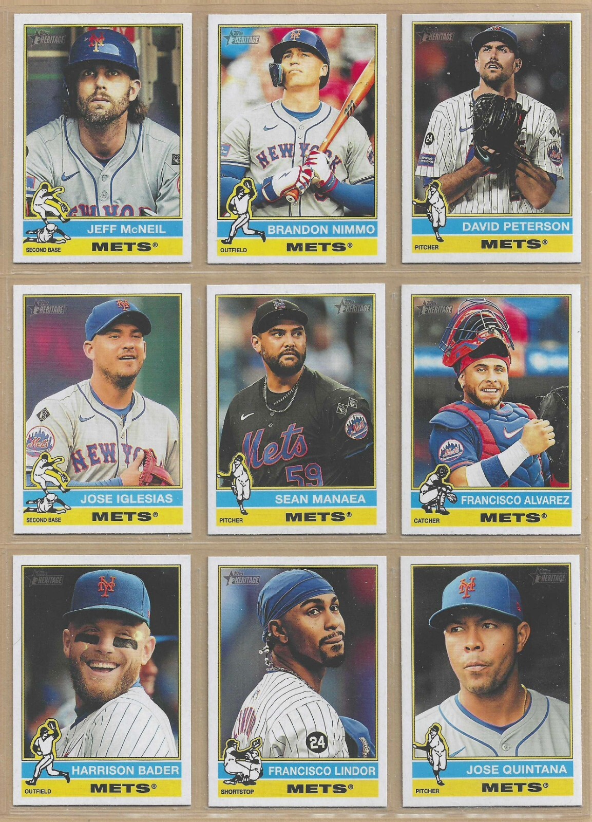 2025 Topps Heritage NEW YORK METS Base Team Set of (15) Alonso Lindor Soto +