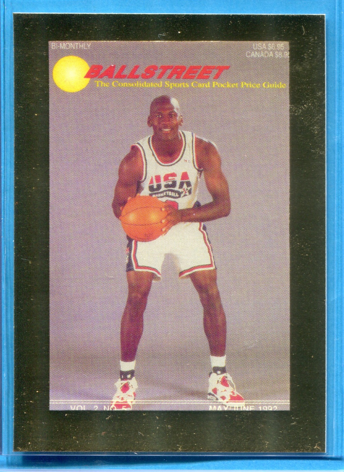 MICHAEL JORDAN ~ 1992 Ballstreet News Gold Promotional Basketball Card (No #)