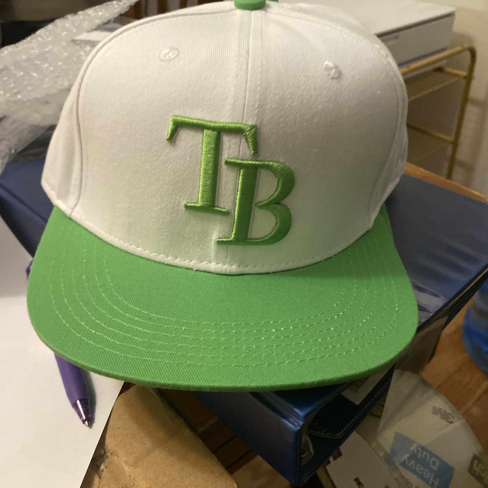 Tampa Bay Rays White & Green Adjustable Hat/Cap Brand New-Free Shipping
