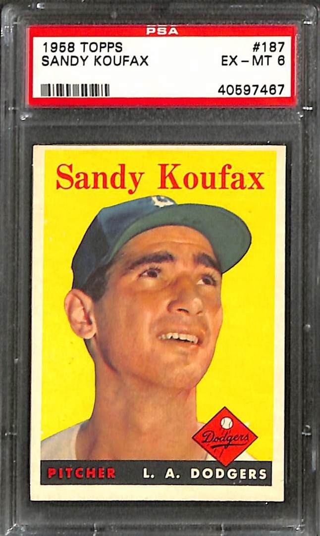 1958 Topps #187 Sandy Koufax Dodgers PSA 6 EX-MT 40597467