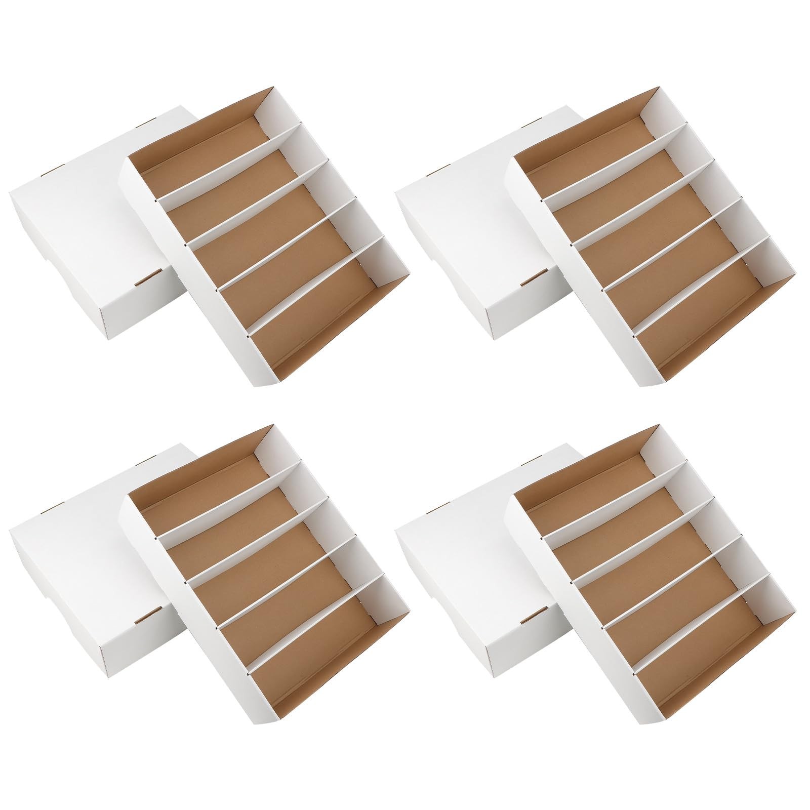 4 Pack Card Storage Box, 3700 Count Trading Card Storage Box White Sports Sto…