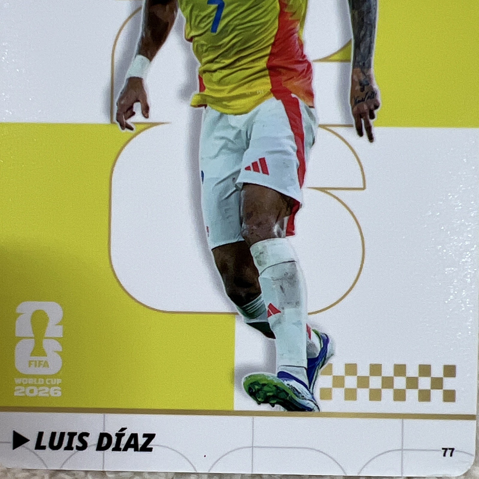 Luis Díaz Colombia #77 Player Portrait Card Panini FIFA World Cup 2026