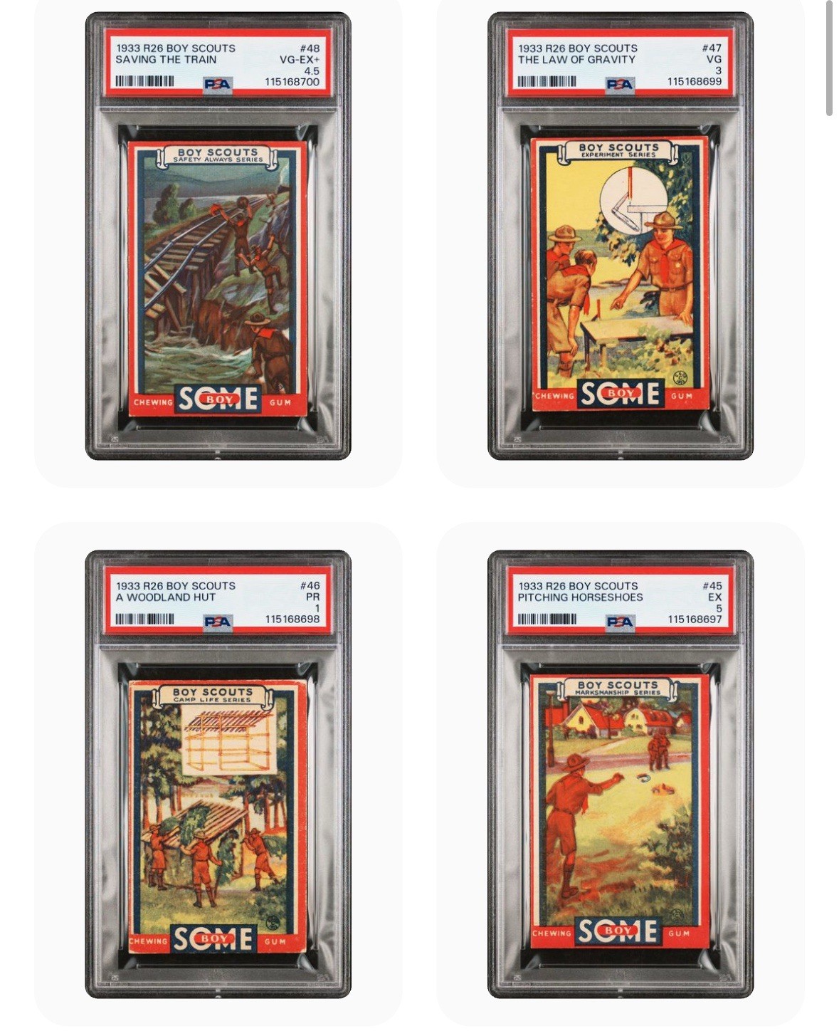 1933 Goudey Some Boy Scouts R26 Complete Set 48ALL GRADED! AVG PSA 4.2! SCARCE!
