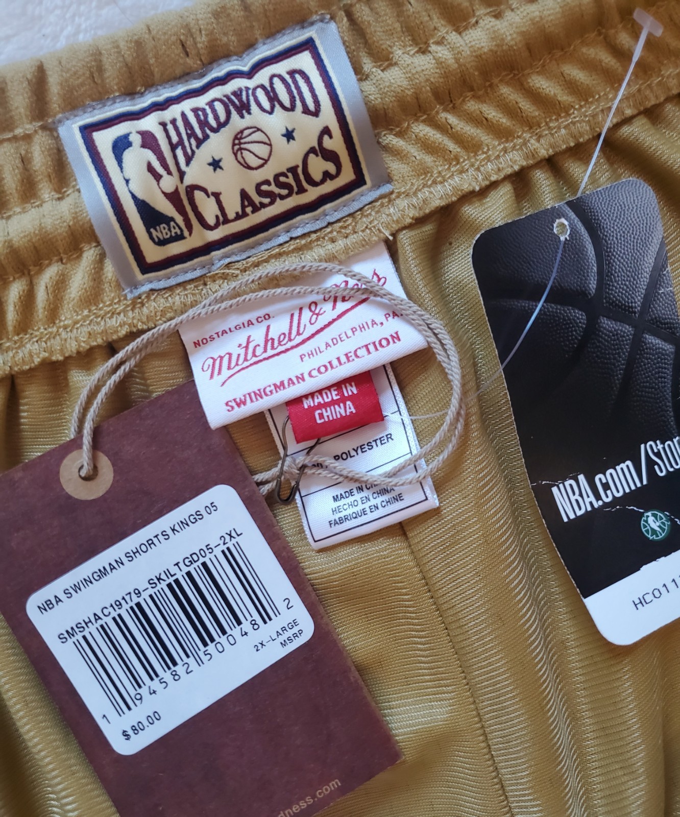 Sacramento Kings Mitchell & Ness 2005 Gold/Purp Swingman Basketball Shorts 2XL