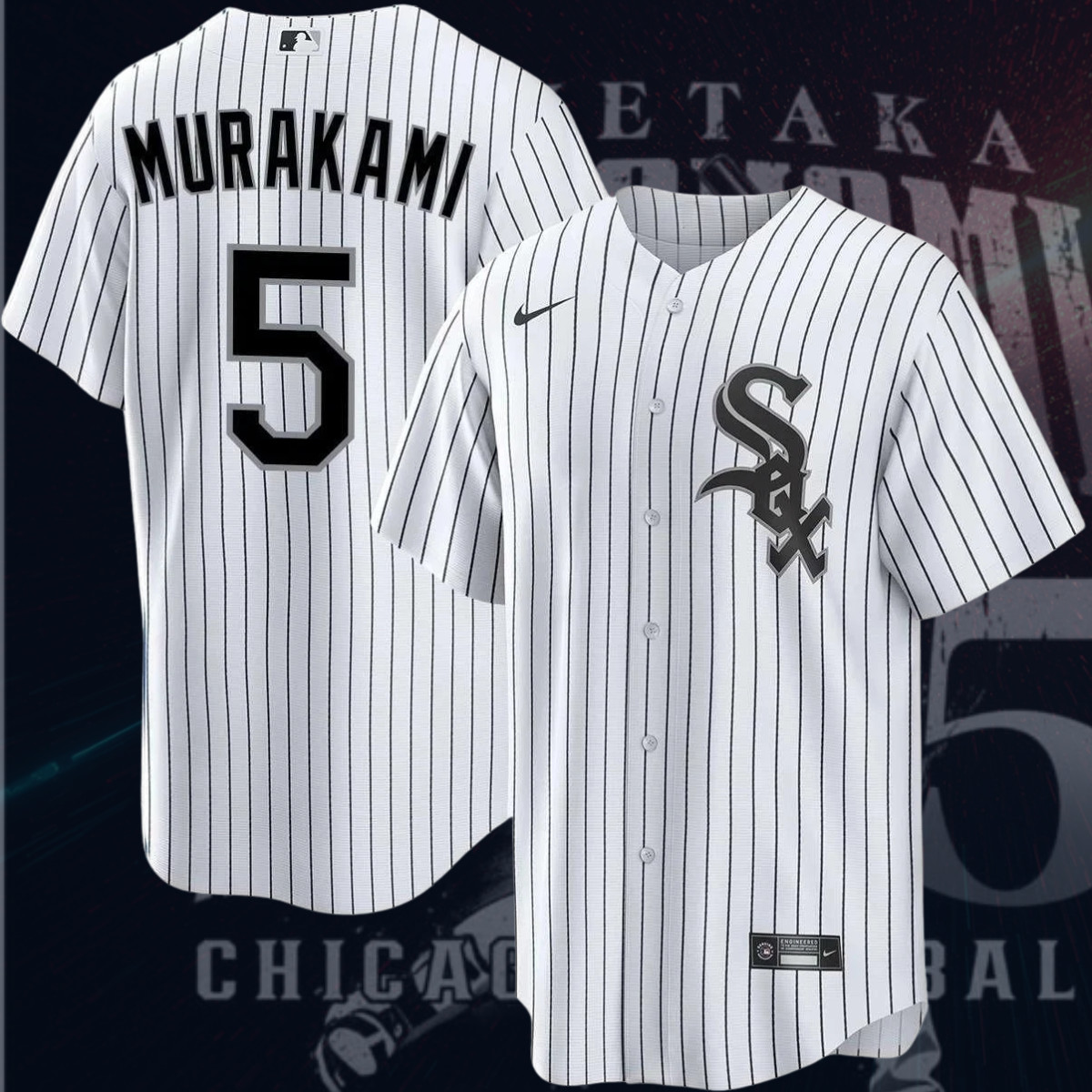 Men’s Munetaka Murakami #5 White Sox Baseball Jersey Print Fan Shirt All Size