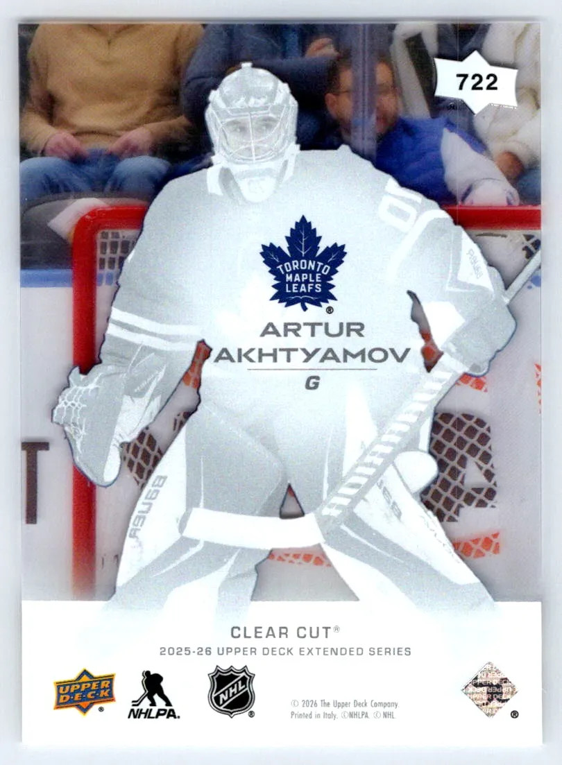 2025 Upper Deck Extended Series Young Guns Clear Cut Artur Akhtyamov #722 Rookie
