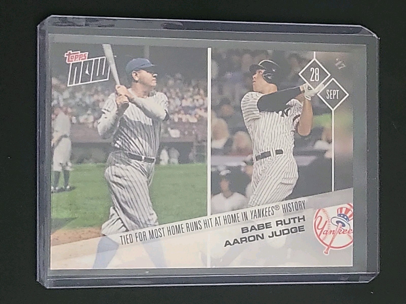 AARON JUDGE BABE RUTH 2017 TOPPS NOW #669 TIED FOR MOST HRs IN YANKEES HISTORY