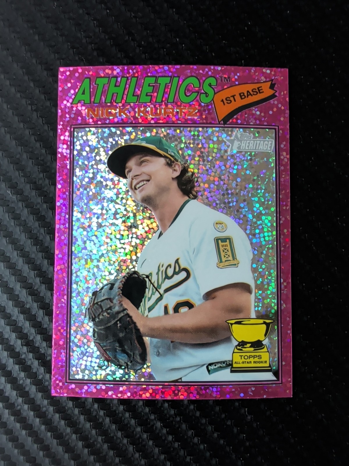 Nick Kurtz 2026 Topps Heritage #275 Chrome Pink Sparkle Refractor – Athletics