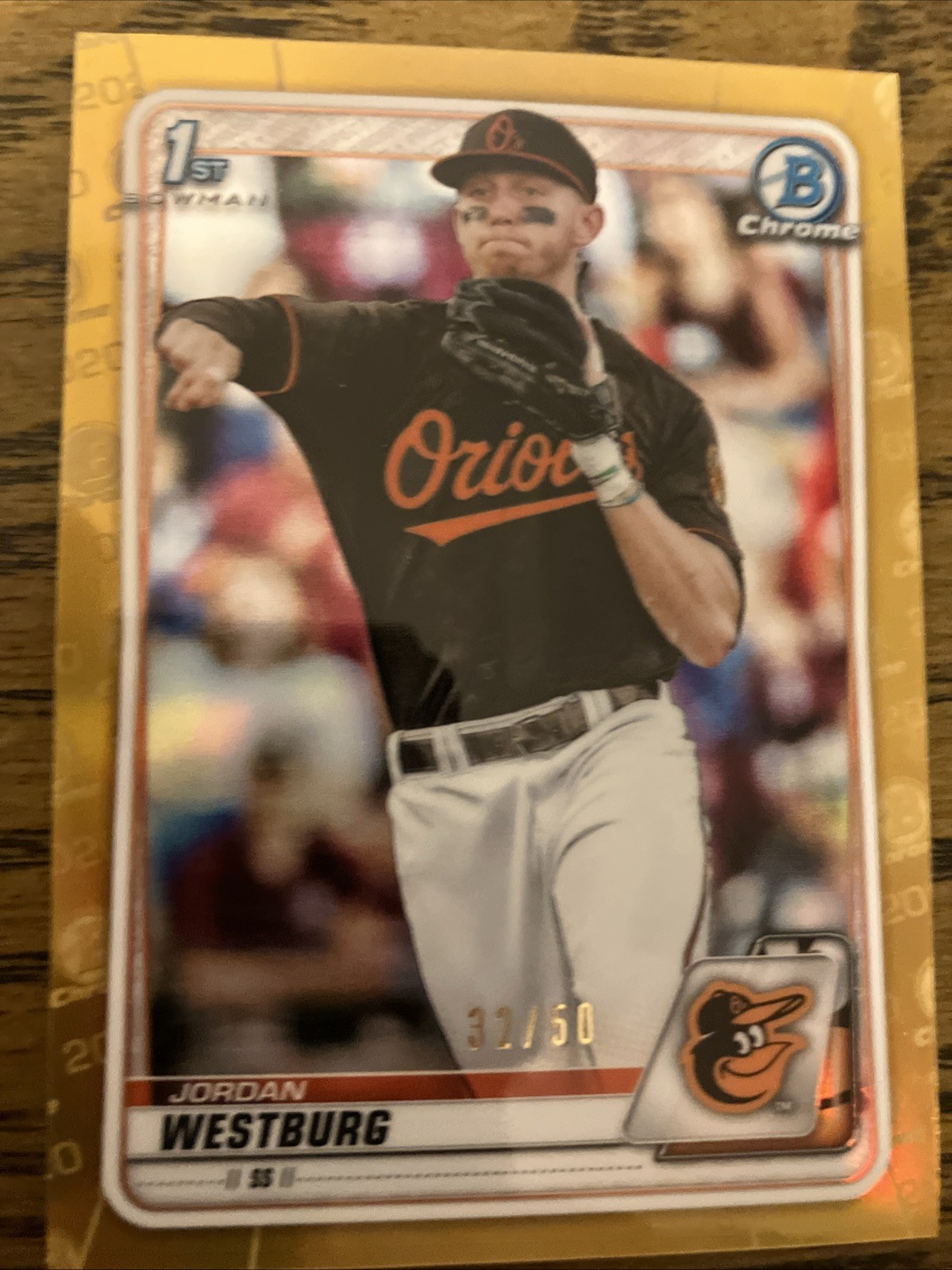 2020 bowman chrome Gold Refractor Jordan Westburg ￼non Auto