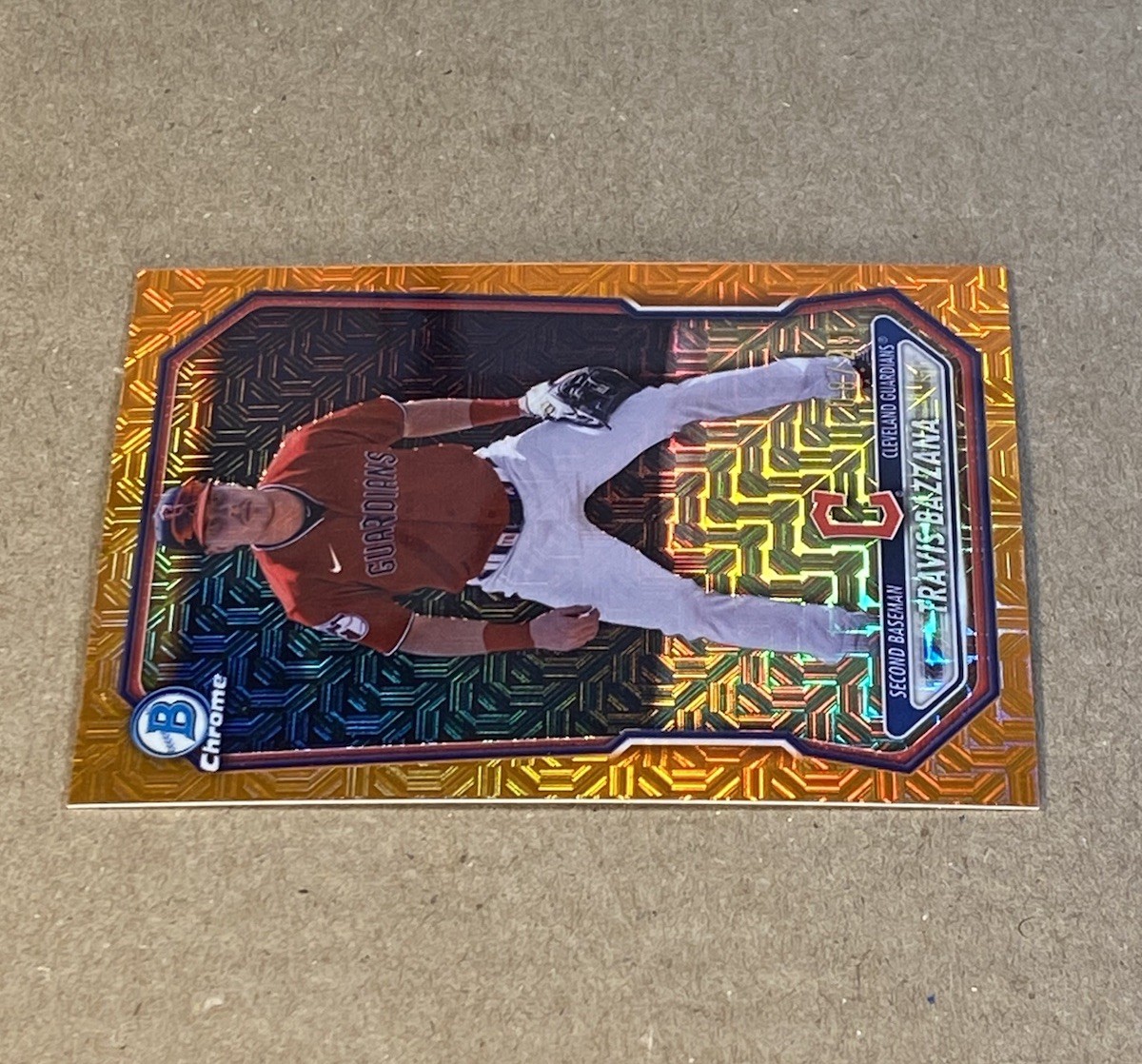 Travis Bazzana 2026 Bowman Chrome Prospect Orange Mojo Refractor /25 Guardians