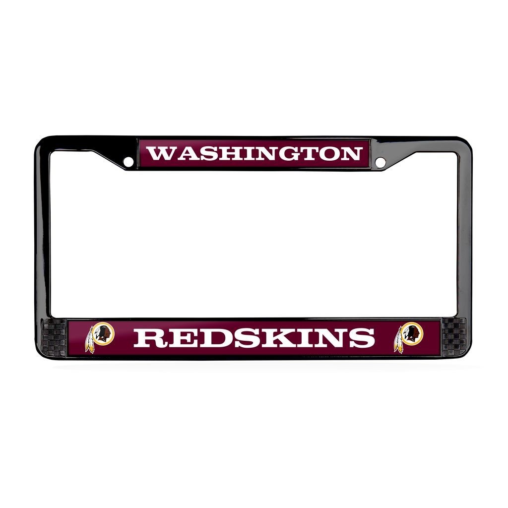 Washington Redskins NFL 3D Polyurethane 2-Hole Black Metal License Plate Frame