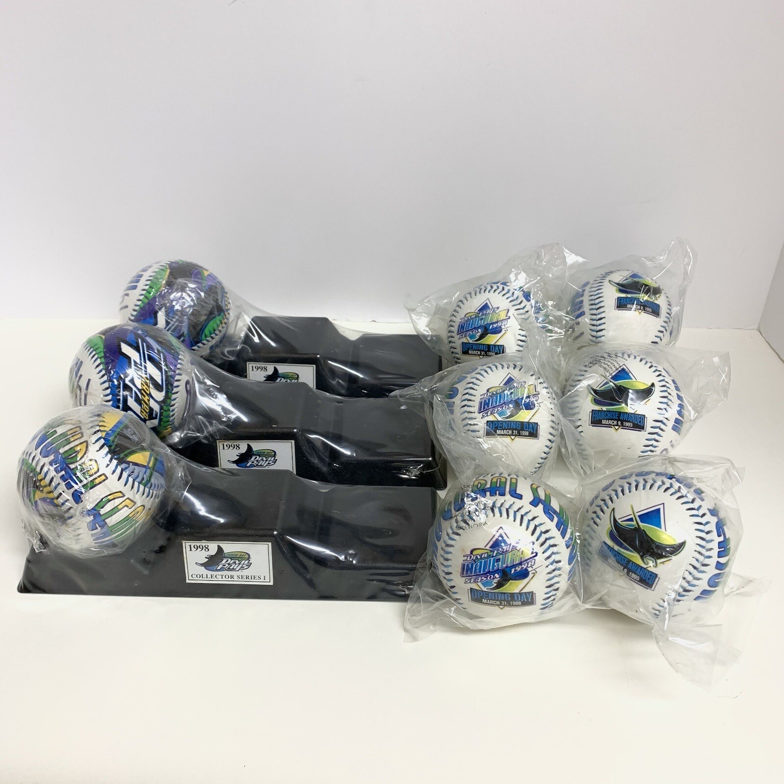 3x Complete Sets of 1998 Tampa Bay Devil Rays McDonalds Baseballs w/ Stands