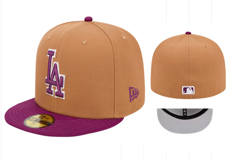 Los Angeles Dodgers Hat Fitted LA 59FIFTY Solid Color Series Basic Stitched Cap